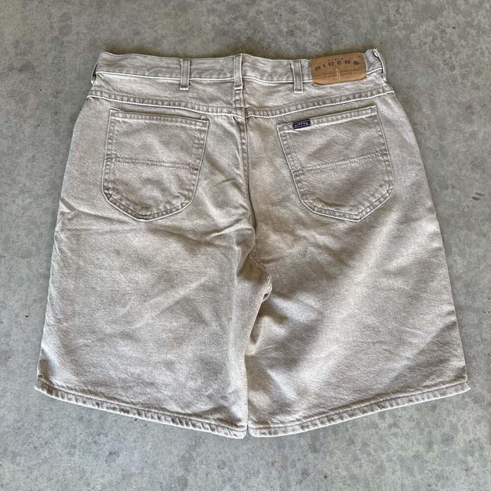 Vintage 90s Lee Riders Men's Tan Denim Jean Shorts, Made in USA